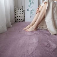 太美鑫 加厚仿兔毛绒地毯 灰紫 100cm*160cm