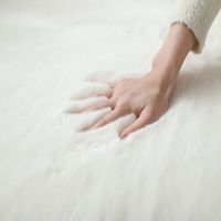 太美鑫 加厚仿兔毛绒地毯 米白 160cm*230cm
