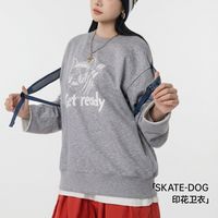 马登 美式复古重磅印花 女士卫衣