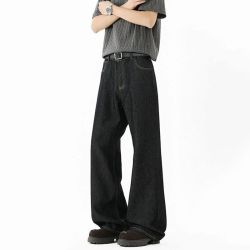 潮型库 美式复古cleanfit丹宁蓝薄款牛仔裤春夏显高显瘦原牛长裤男