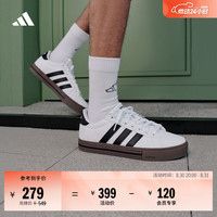 adidas DAILY 4.0舒适百搭复古休闲板鞋男女阿迪达斯轻运动 白/黑色/树脂黄   42