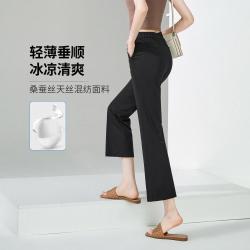 ESE-Y 软薄垂坠高弹春夏休闲裤女高级感八分微喇叭裤子女