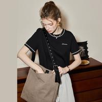 库恩玛维 闲适假日风短袖T恤女2026年夏季新款通勤百搭上衣