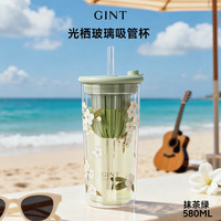 嘉特(GiNT)光栖玻璃吸管杯580ml 抹茶绿 GTB-5504-058
