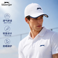 Slazenger 运动帽棒球帽透气遮阳帽网球跑步运动防晒通用新款 白色