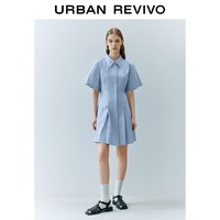 UR UR2026夏天女装梨形身材遮胯松弛感粉彩风翻领连衣裙UYY760056+