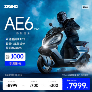 ZEEHO 新品高性能强操控长续航电摩智能锂电旗舰电动车摩托车 AE6 Pro 72V32Ah 铅酸