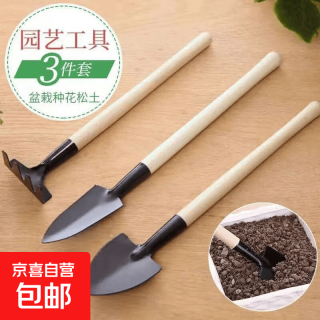 园艺三件套盆栽小铲子花园小铁铲室内花卉松土种花种菜工具神器 迷你园艺工具 小号-2套