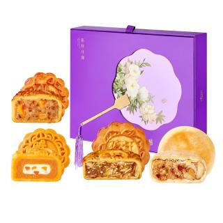 元祖食品 元祖（GANSO）月饼礼盒 花好月圆720g 金腿五仁火腿月饼 中秋高端 佳品 4味12饼