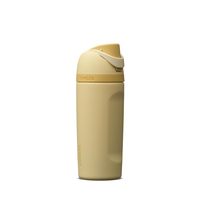 Owala FreeSip 保温不锈钢水瓶带吸管,473毫升,不含 BPA,非常适合运动、健身、户外和旅行,黄油半