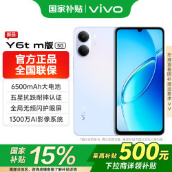 vivo Y6t m版 新品5G手机6500mAh耐用大电池 SGS五星抗跌耐摔