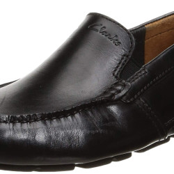 Clarks Markman Plain系列 驾驶风格乐福鞋,黑色皮革,7 UK