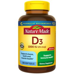 Nature Made 维生素D3 1000单位 骨骼肌肉免疫健康 无色无味 300粒