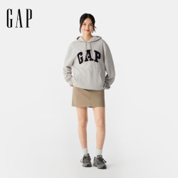 Gap 868453 贴布绣Logo 灰色 XS美码S亚码 连帽卫衣