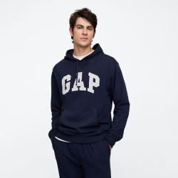 Gap 男女装秋季款贴布绣logo连帽衫卫衣经典上衣美版 海军蓝 868453 XS 美码 S亚洲码175/88A