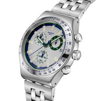 swatch 瑞士手表 金属系列 超薄轻音时尚百搭送学生 男女友生日礼物 镜中午夜 YVS539G