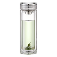 德琅 DL8003 双层玻璃杯 茶水分离 320ml 本色