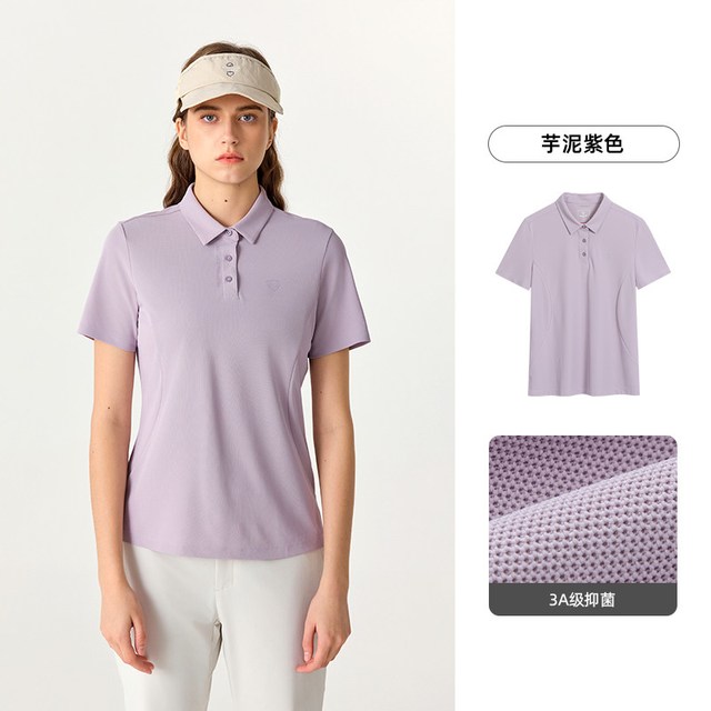 诺诗兰 Polo衫女士短袖透气凉感速干运动上衣春夏新款防晒户外
