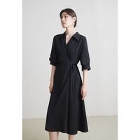 百亿补贴：独束 女士气质V翻领连衣裙 夏季新款