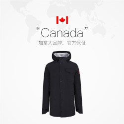 CANADA GOOSE 连帽徽章中长款风衣