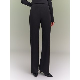 哥弟 高腰修身竖条纹 女士休闲裤