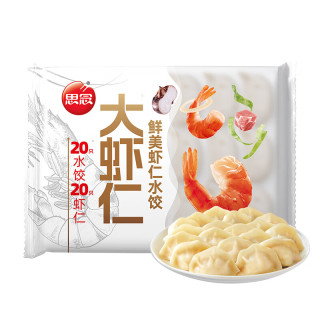 思念 大虾仁水饺 鲜美虾仁三鲜水饺速冻饺子早餐食品蒸饺煎饺 鲜美虾仁水饺400g