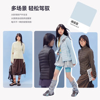雪中飞 女士短款拼接收腰轻薄羽绒服 宝石黑 S/160/84A