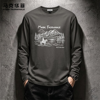 马克华菲 纯棉长袖T恤 浅卡其 3XL