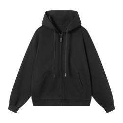 京东京造 卫衣女25冬季外套女装开衫纯色衣服 黑色  M 黑色
