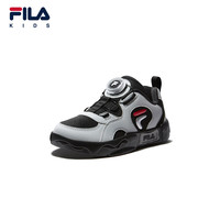 FILA 儿童板鞋 旋钮扣 黑/太空银-BK 29码
