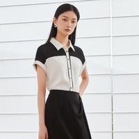 娜尔思 夏季开襟衬衫女时尚翻领
