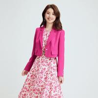 Koradior 春季时尚减龄短款西装外套女西服上装单粒扣