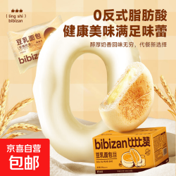 比比赞面包中式糕点心组合多口味早餐代餐健康零食休闲食品 豆乳面包300g/箱