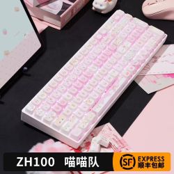佐赫 ZH100喵喵队逻辑猫躲猫猫机械键盘有线无线蓝牙礼物