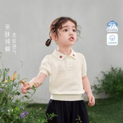 jellybaby 26新品夏款女童圆领毛衣百搭中童