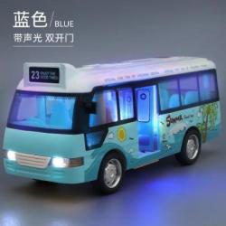 喜梦客 儿童惯性仿真公交车声光巴士玩具汽车模型