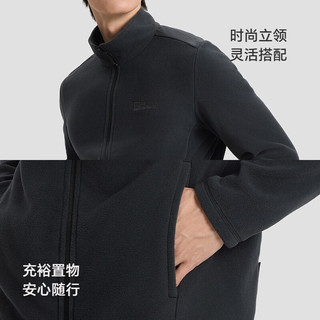 Jack Wolfskin 狼爪 TAUNUS男款抓绒衣 黑色 3XL