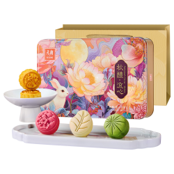 元朗 流心奶黄生椰芝士茶香味 400g 月饼礼盒