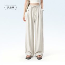 她语 HERSPEECH她语2026夏季新肌理感长裤显瘦凉感垂感凉凉阔腿直筒裤