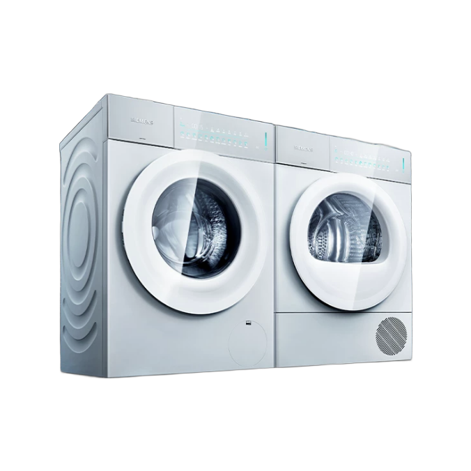 SIEMENS 西门子 大幸熨系列 WG74P5F70W+WQ55L7Y70W 热泵式洗烘套装 月影白