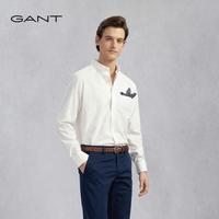 GANT 秋冬男士纯棉牛津纺衬衣美式休闲纯色长袖衬衫