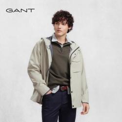 GANT 秋季男士通勤户外拉链单排扣简约防风连帽休闲风衣