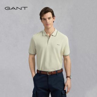 GANT 夏男士休闲撞色边通勤短袖T恤POLO衫
