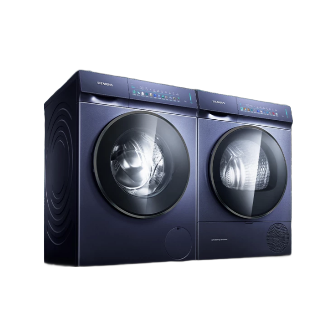 SIEMENS 西门子 大幸熨系列 WG74J7I10W+WQ75D7U10W 热泵式洗烘套装 湖蕴蓝