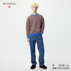 优衣库 男装女装直筒牛仔裤/水洗产品25秋冬合作款系列479816 64 湖蓝色 40 /185/100B