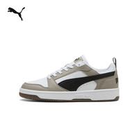 PUMA 熊猫配色透气小白鞋男女新款夏季黑白板鞋REBOUND 392328 白-黑色-冰咖色-52 38