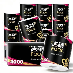 洁柔 大号黑Face有芯卷筒纸巾4层 200g/卷*20卷