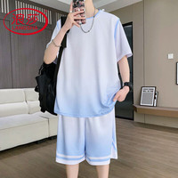 浪莎 8824 冰丝速干 白色 M码 男士睡衣家居服套装