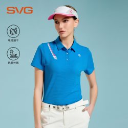 SUNVIEW GOLF svg高尔夫26夏季新款女士蓝色短袖t恤POLO衫女