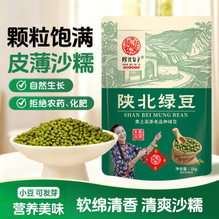陕北女子 陕北新鲜绿豆可发芽皮薄颗粒饱满农家新货优质绿豆糕营养煮粥 陕北绿豆500g*2袋